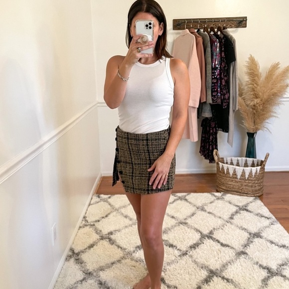 Do+Be Plaid Tweed Mini Skort S - Picture 1 of 7